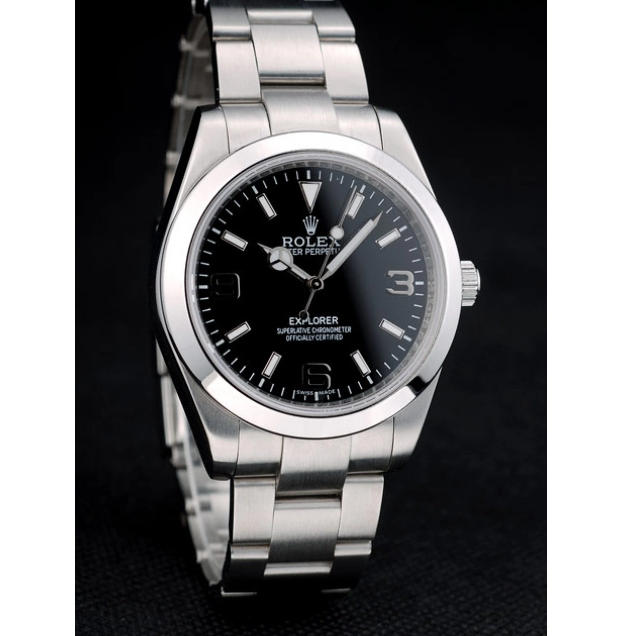MiroTime 0808 Rolex Explorer Stainless Steel Bezel Black Dial 41984